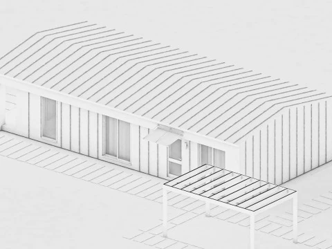 Rumah Modular Satu Lantai Model 3D