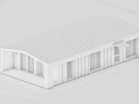Rumah Modular Satu Lantai Model 3D