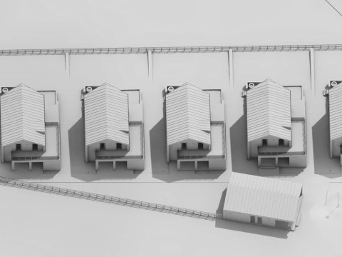 Cottage Resort con SPA Modello 3D