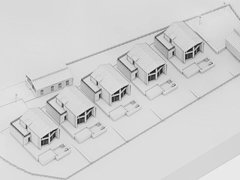 Cottage Resort con SPA Modello 3D