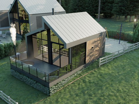 Resor Pondok dengan SPA Model 3D