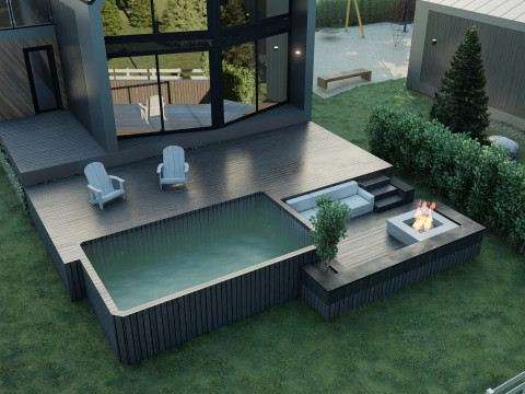 Resor Pondok dengan SPA Model 3D