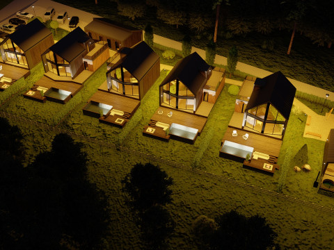 Resor Pondok dengan SPA Model 3D