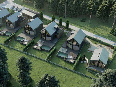 Cottage Resort con SPA Modello 3D