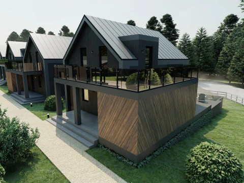 Cottage Resort con SPA Modello 3D