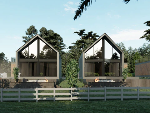 Cottage Resort con SPA Modello 3D