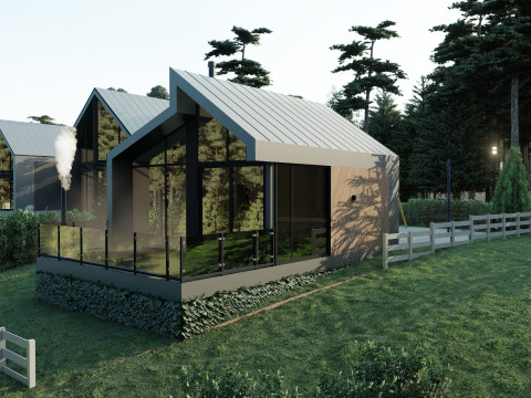 Resor Pondok dengan SPA Model 3D