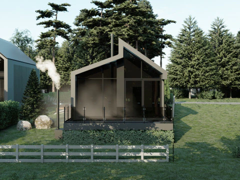 Cottage Resort con SPA Modello 3D