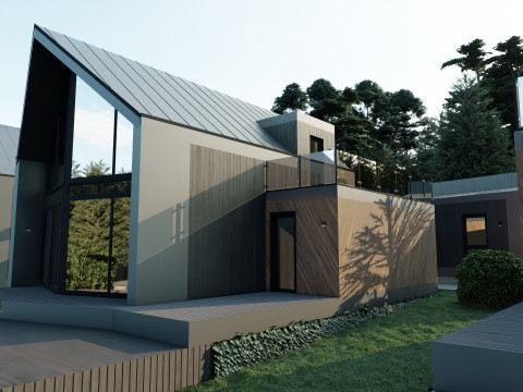 Resor Pondok dengan SPA Model 3D