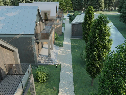 Cottage Resort con SPA Modello 3D