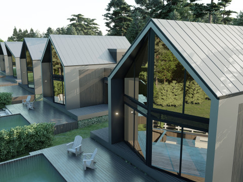 Resor Pondok dengan SPA Model 3D