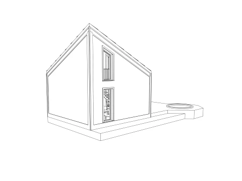 Modern Asymmetrical A-Frame Wooden Cabin 3D Model