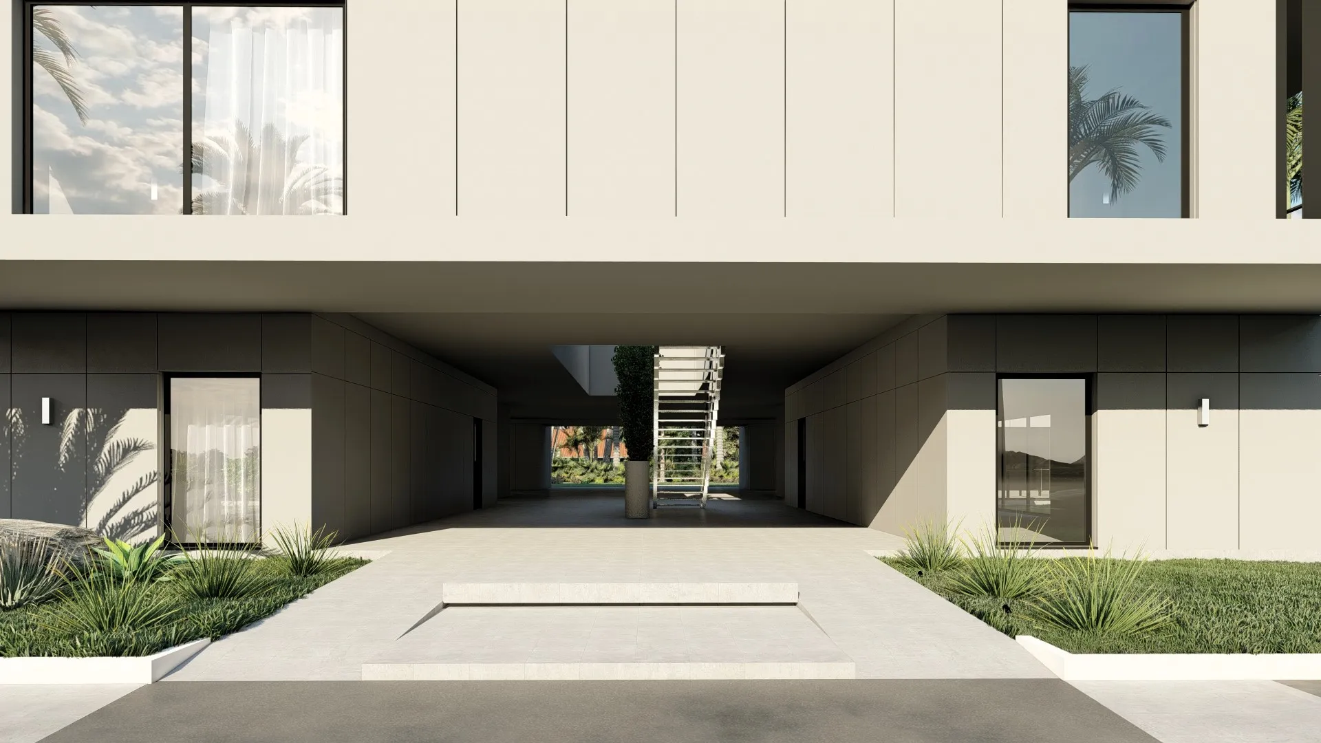 Modern modular apartment building 3D Model .c4d .max .obj .3ds .fbx .stl .blend 