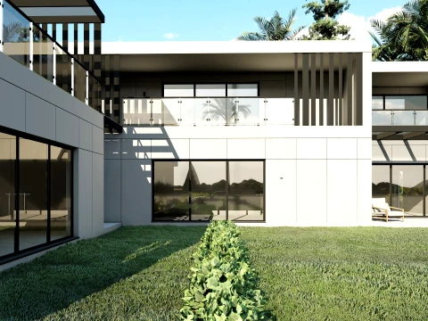 Modern modular apartment building 3D Model