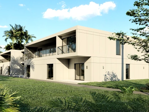 Modern modular apartment building 3D Model