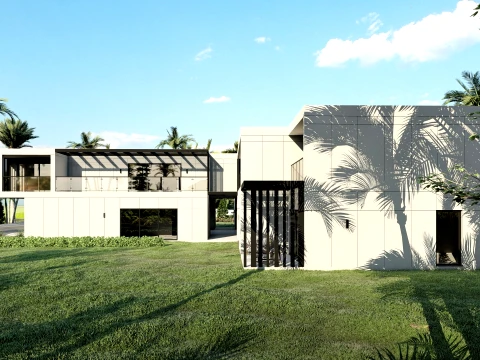 Modern modular apartment building 3D Model