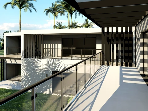 Modern modular apartment building 3D Model