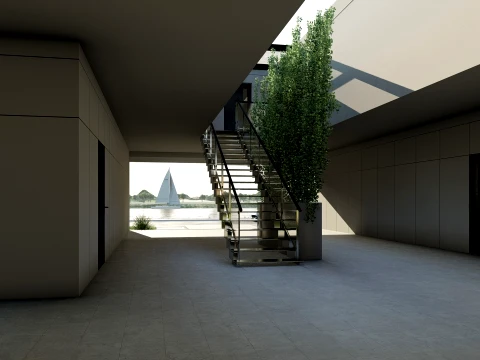 Modern modular apartment building 3D Model