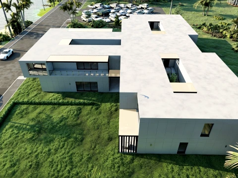 Modern modular apartment building 3D Model