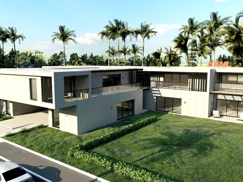Modern modular apartment building 3D Model