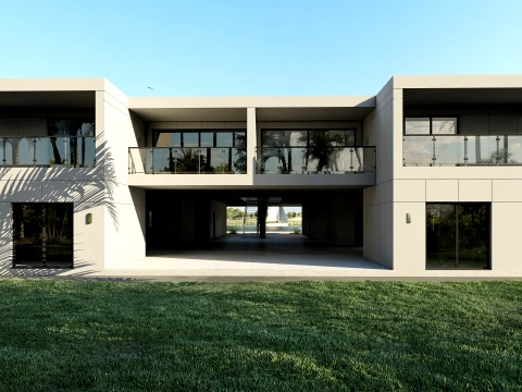 Modern modular apartment building 3D Model