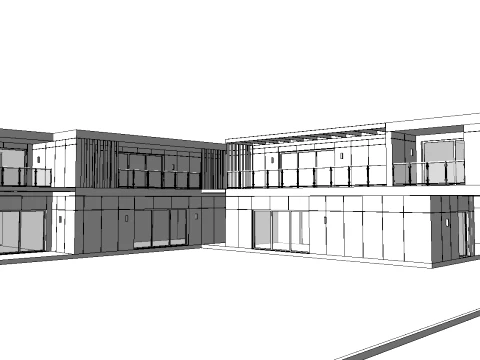Modern modular apartment building 3D Model