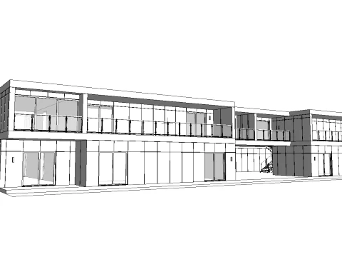 Modern modular apartment building 3D Model