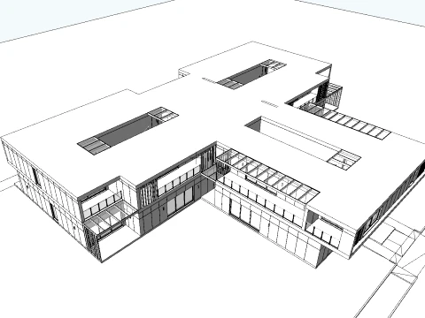 Modern modular apartment building 3D Model