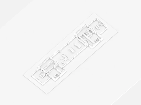 Modern Minimalist Glass Pavilion Villa 3D Model
