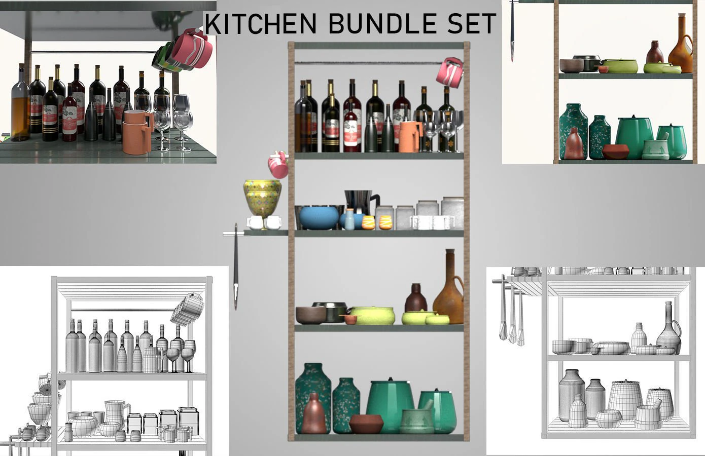 kitchen bundle vol 1 3D Model .c4d .max .obj .3ds .fbx .stl .blend 