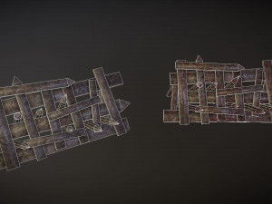 wooden barricades pack - 2 variations 3D Model