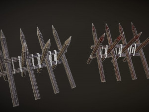 wooden barricades pack - 2 variations 3D Model