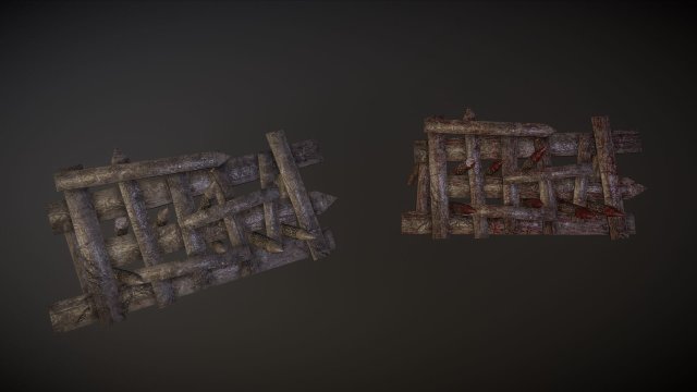 wooden barricades pack - 2 variations 3D Model .c4d .max .obj .3ds .fbx .stl .blend 
