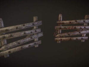 wooden barricades pack - 2 variations 3D Model
