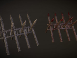 wooden barricades pack - 2 variations 3D Model