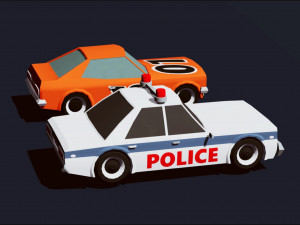 cartoon vehicles low poly cars free 3D Model