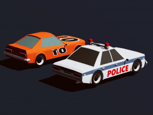cartoon vehicles low poly cars free 3D Model