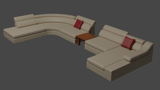 Corner sofa set 3D Model .c4d .max .obj .3ds .fbx .stl .blend 