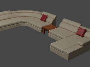 Corner sofa set 3D 模型