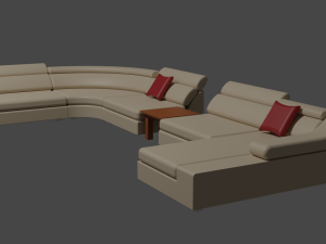 Corner sofa set 3D Model