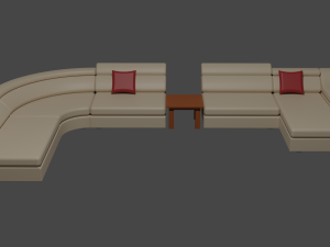 Corner sofa set 3D Model