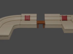 Corner sofa set 3D Model