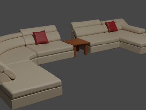 Corner sofa set 3D Model