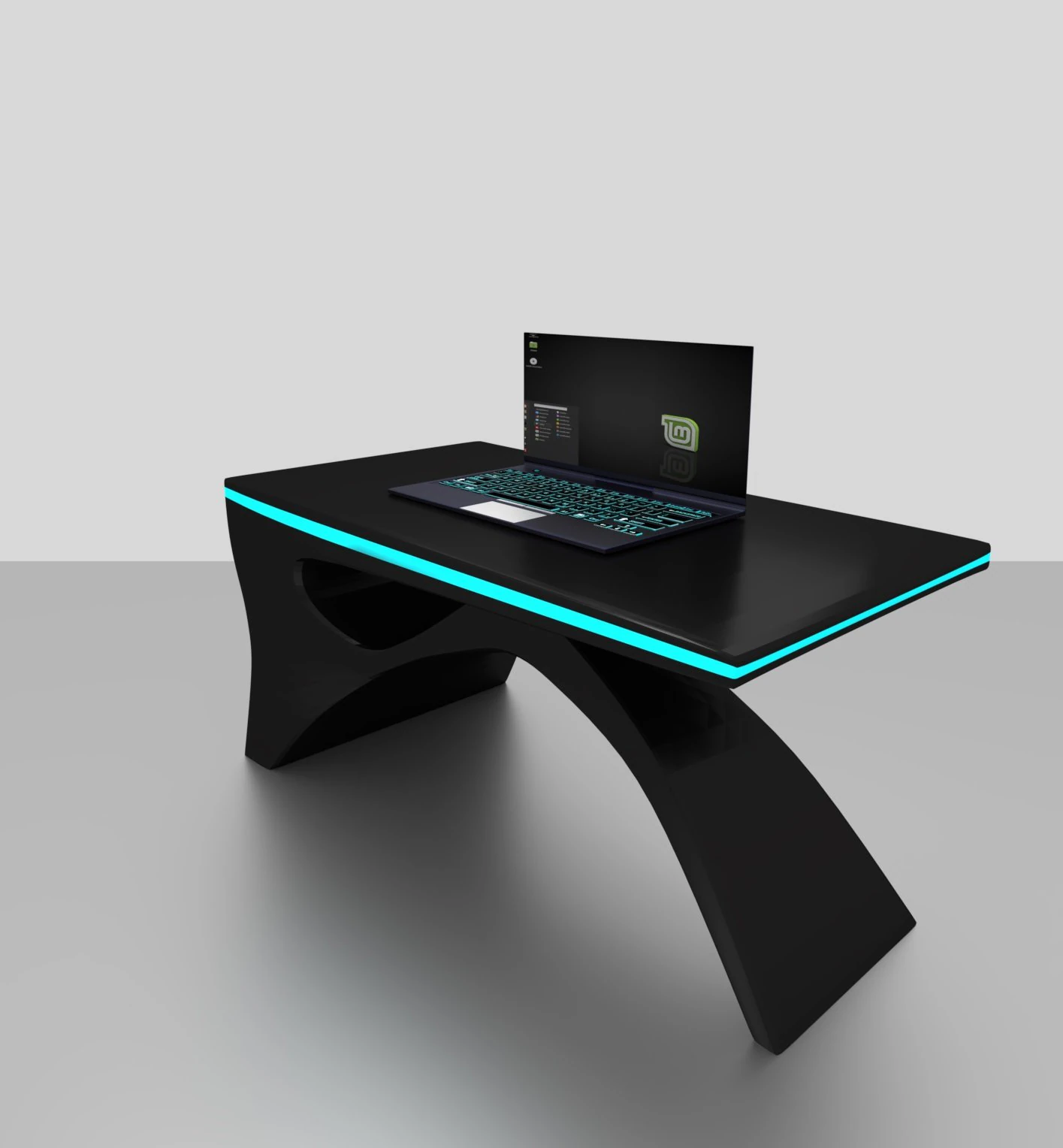 desk and laptop 3D Model .c4d .max .obj .3ds .fbx .stl .blend 