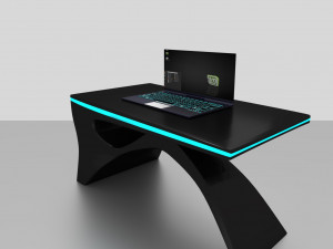 desk and laptop 3D 모델