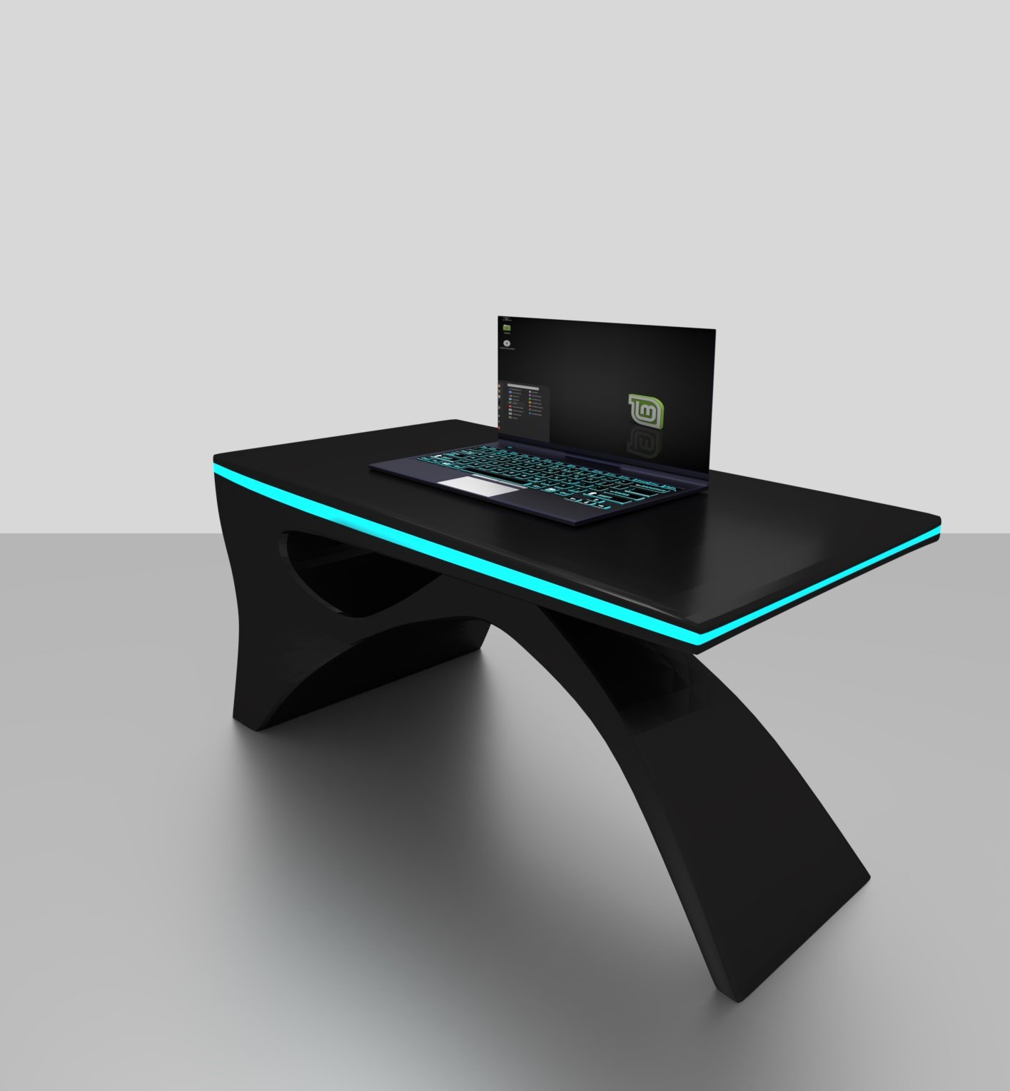 Desk And Laptop 3d Model In Desk 3dexport