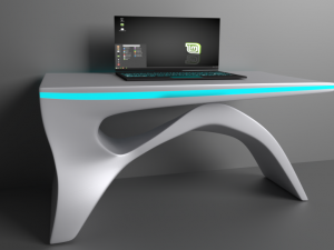 desk and laptop 3D Model