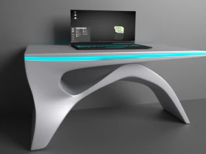 desk and laptop 3D Model