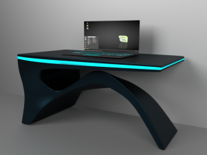desk and laptop 3D Model