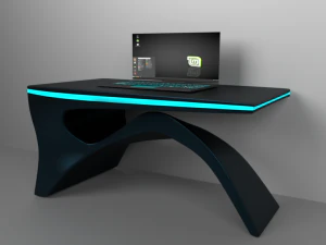 desk and laptop 3D Model